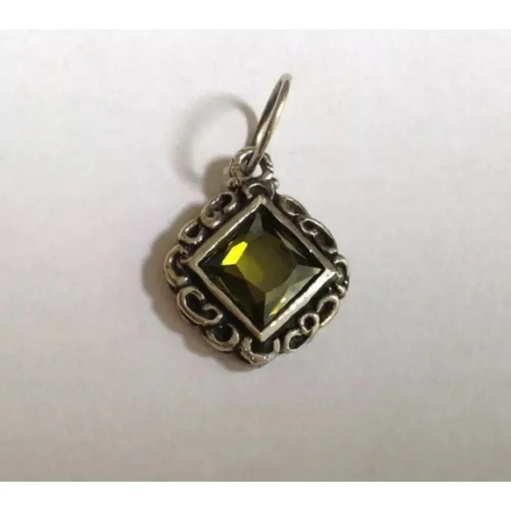 Love Heals Olive Green Prism Mirror Charm White Bronze Ojai CA LH33